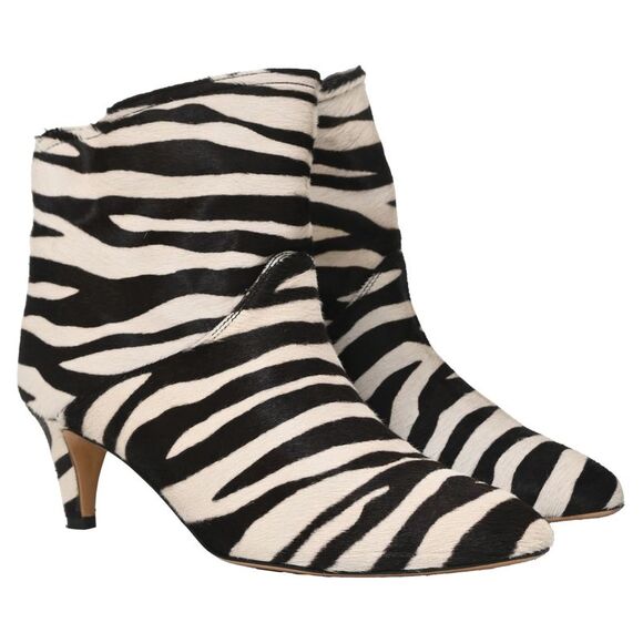 Isabel Marant Zebra Ankle Boots In Animal Print Ponyhair - Picture 7 of 7
